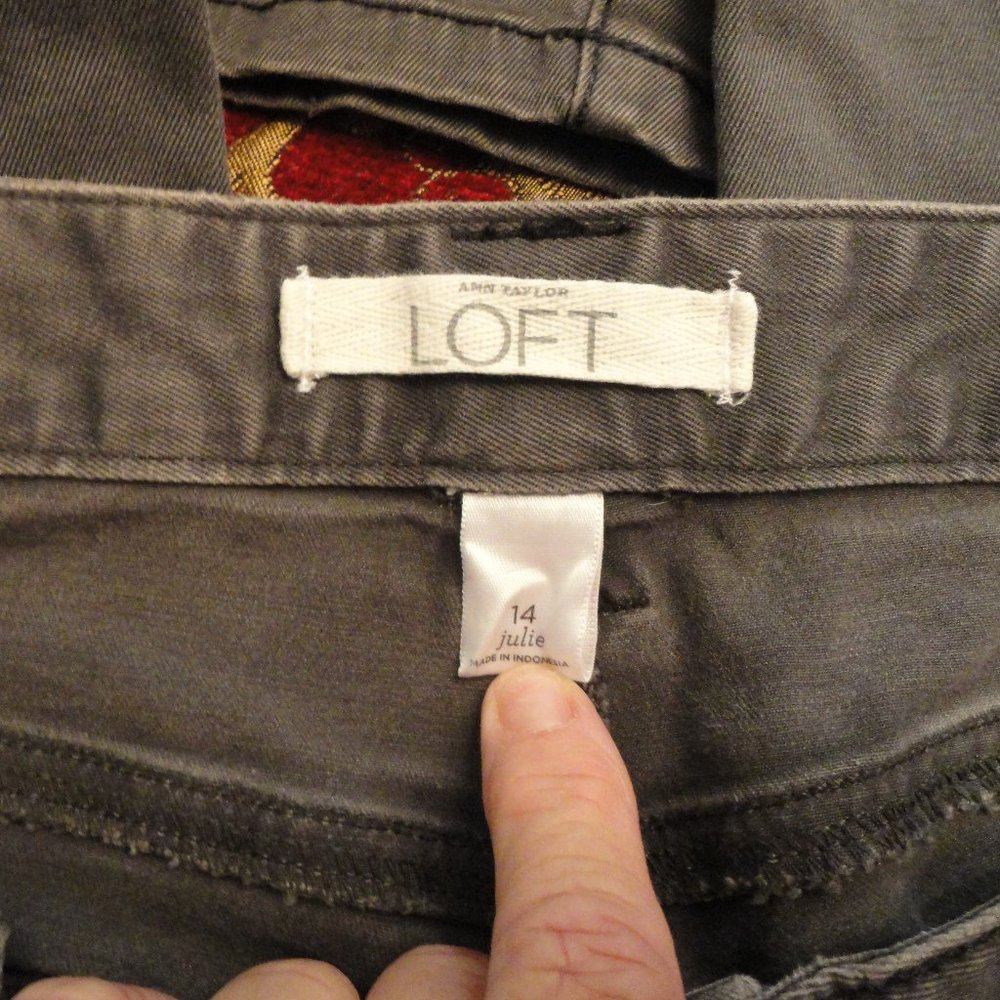 Ann Taylor Loft size 14 green faux cargo pants